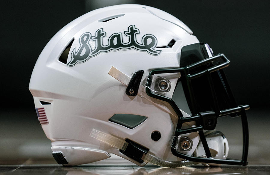 Michigan State Spartans Unveil Script “State” Helmets
