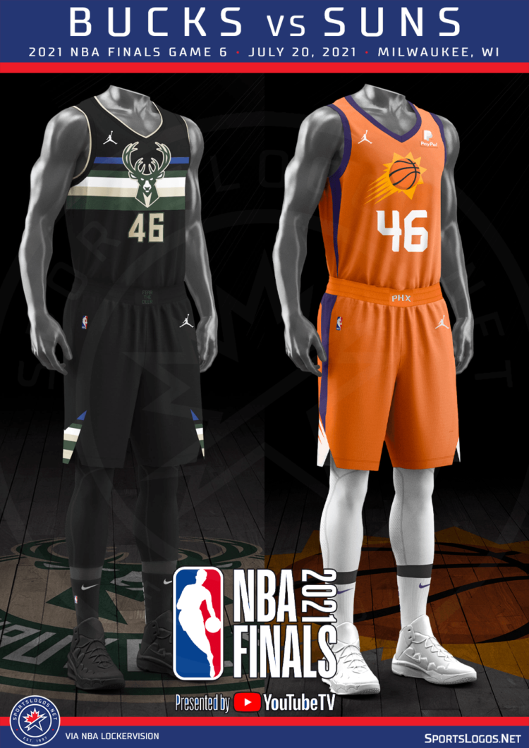 Uniform Matchups Set for 2021 NBA Finals Between Bucks and Suns ...