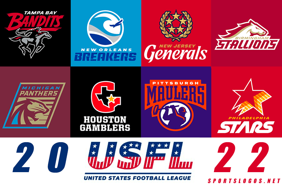 All of the Team Logos for the USFL’s Return in Spring 2022