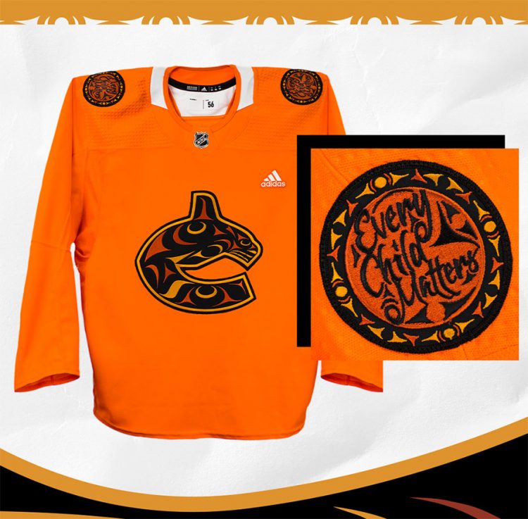 Canucks Introduce First Nations Night Jersey, Worn PreGame on March