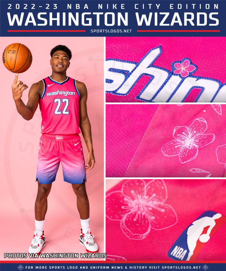 Washington Wizards New 2023 City Edition Cherry Blossom Uniforms Nike Pink 2022 23 Sportslogsonet 750x902 