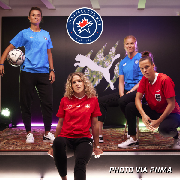 Puma Teams with Fashion House Liberty to Release Home Kits for 4 Nations in Women's Euro 2022