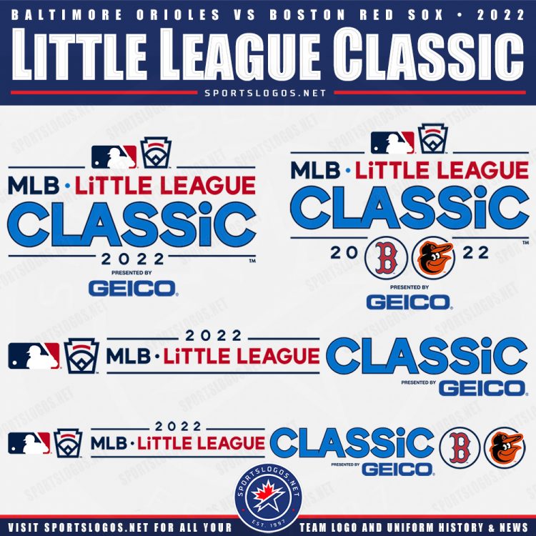 2022 MLB Little League Classic Logos and Uniforms Orioles vs Red Sox