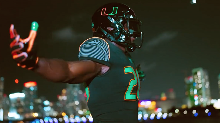 Miami Hurricanes Unveil Latest “Miami Nights” Alternate Uniform ...