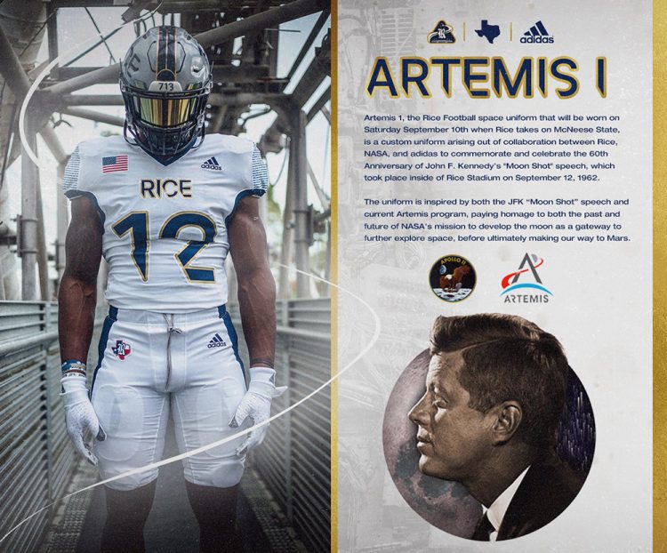 Rice To Wear “Artemis 1” SpaceThemed Uniforms Against McNeese State