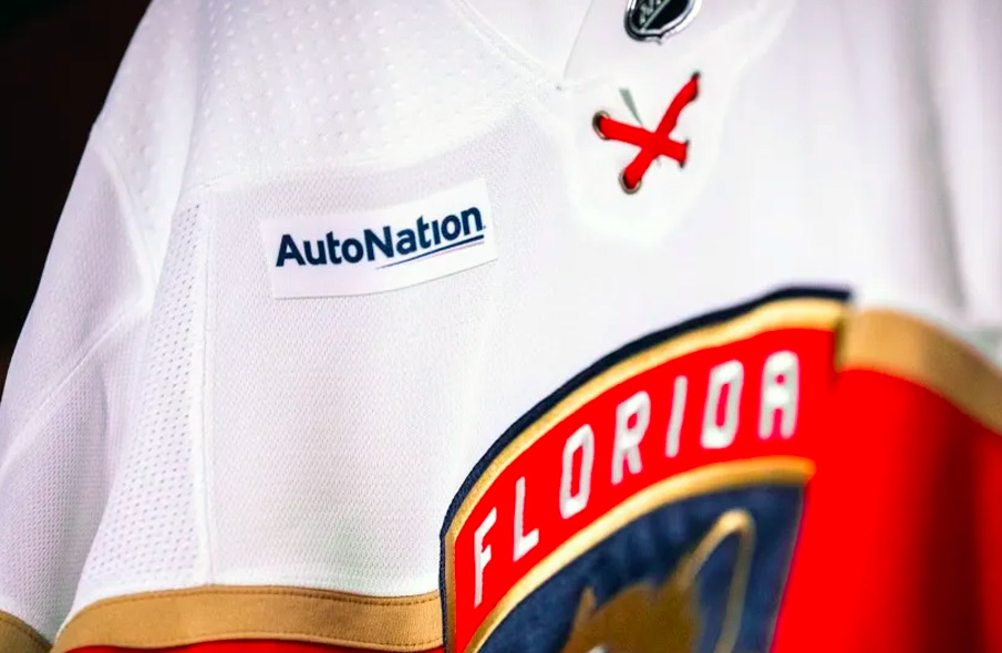 Florida Panthers Add AutoNation Advertisement to Road Sweater