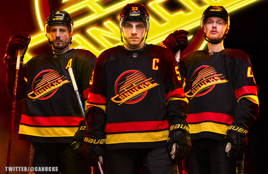 Vancouver Canucks Unveil, Immediately Wear New "Flying Skate" Retro Third Uniform