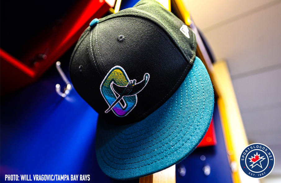 Tampa Bay Rays Wearing "O" Cap for Orlando on Tuesday