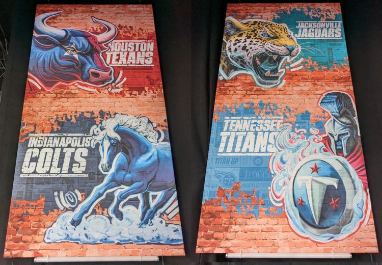 Illustrated Team Logos On Display At 2023 NFL Draft News