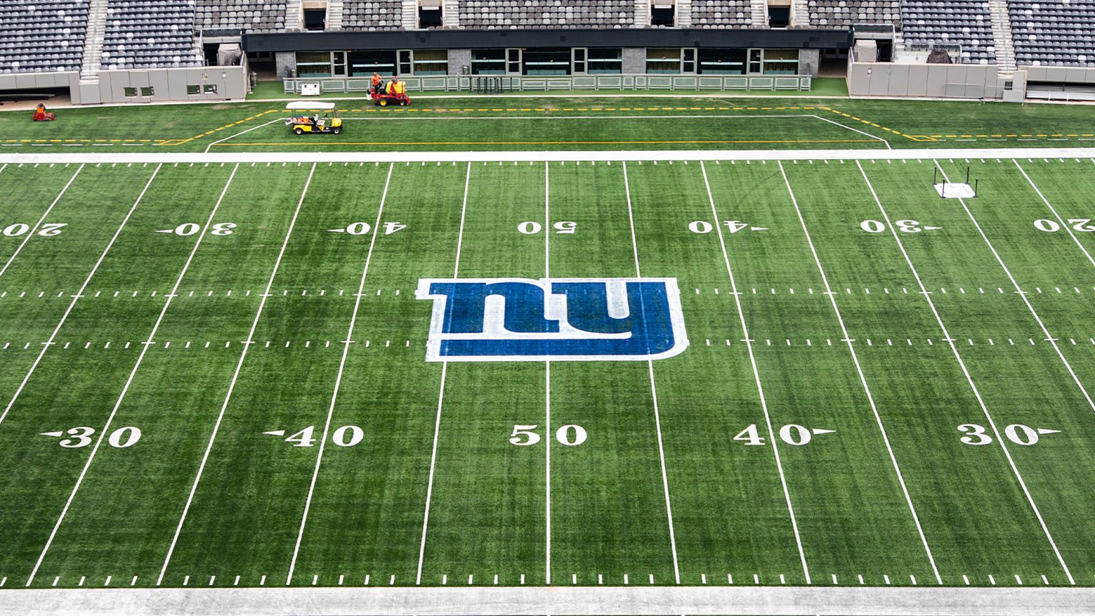 New York Giants Add Logo To 50Yard Line At MetLife Stadium