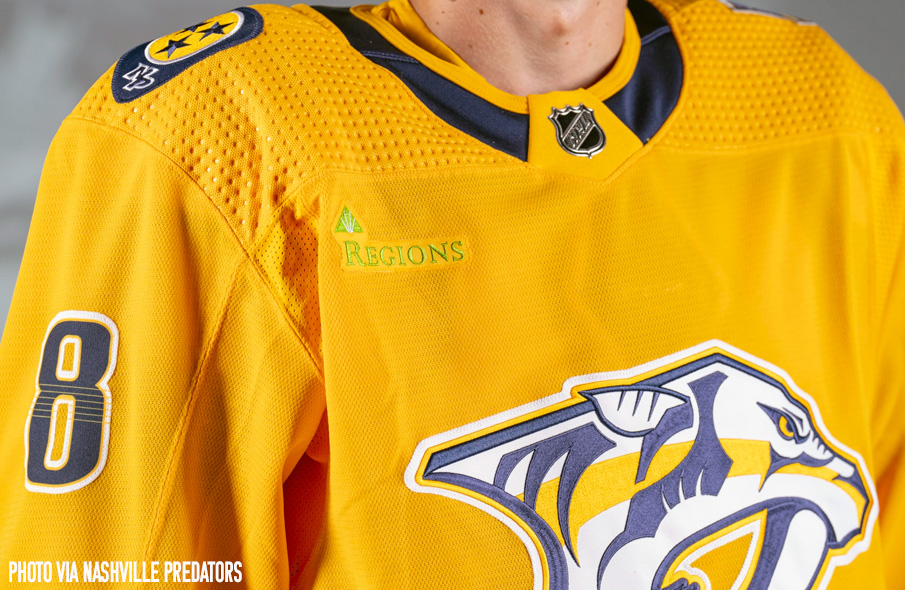 Nashville Predators Announce "Regions" Jersey Ad Patch for 2023-24