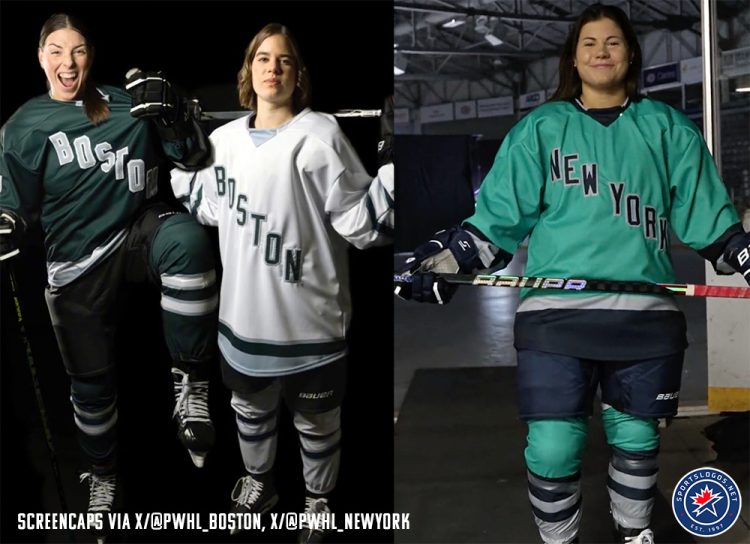 PWHL Releases Inaugural 2024 Uniforms For All 6 Teams SportsLogos Net   Pwhl Uniforms Boston New York 2024 New Sportslogosnet 750x544 