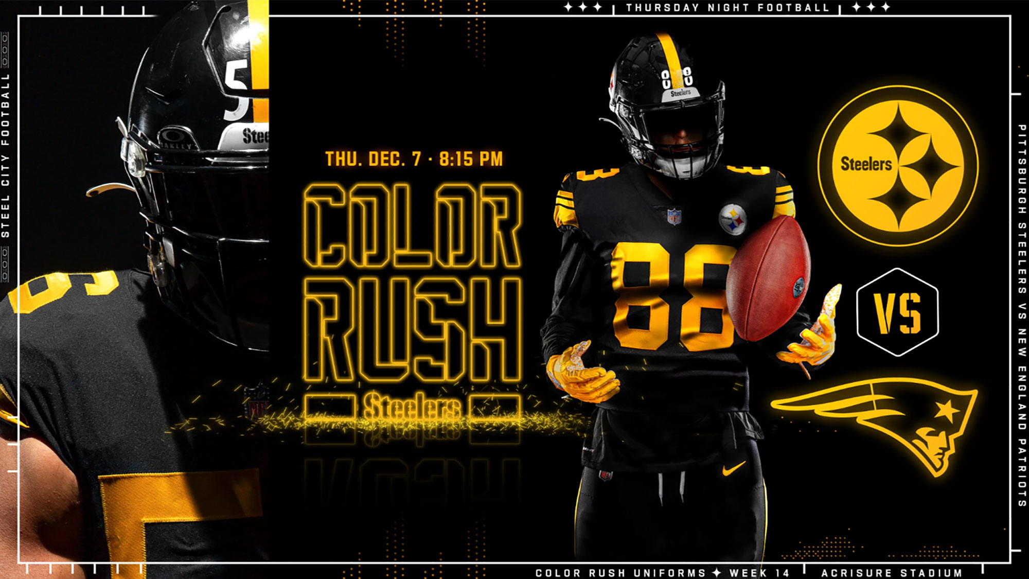 Pittsburgh Steelers To Wear Color Rush Uniforms On Thursday Night