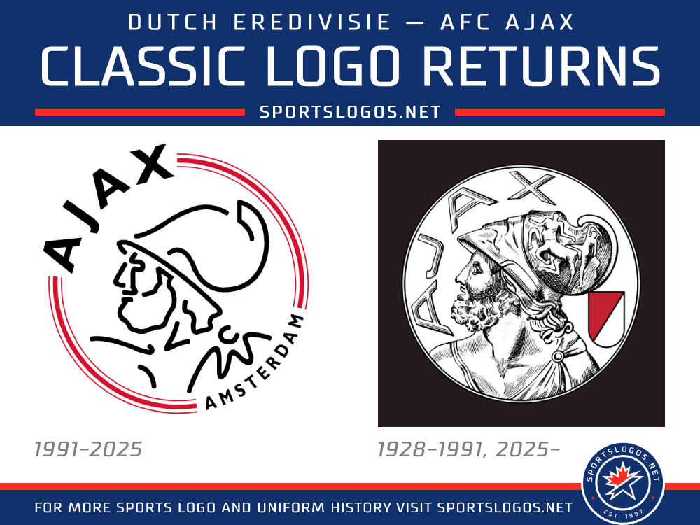 Ajax celebrated the return of the classic logo on Sunday during an