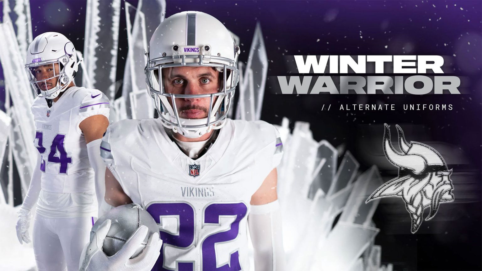 The Minnesota Vikings will debut their new “Winter Warrior” alternate uniforms when they host