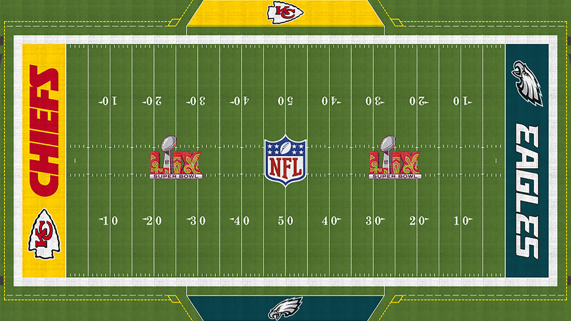 Field Design For Super Bowl LIX Between Kansas City Chiefs, Philadelphia Eagles Revealed