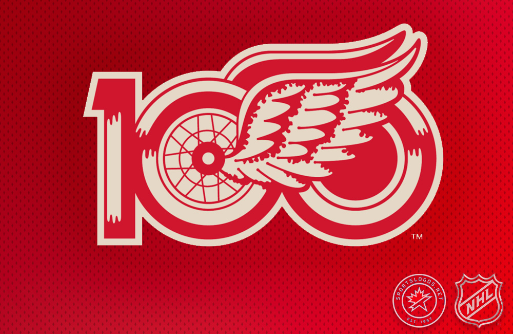 Detroit Red Wings Unveil Centennial Logo, New Secondary Marks Ahead of 100th NHL Season