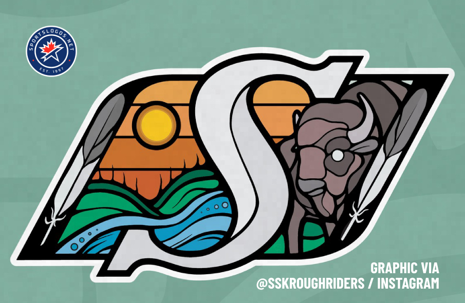 CFL's Saskatchewan Roughriders Release Full-Colour Version of Indigenous Logo