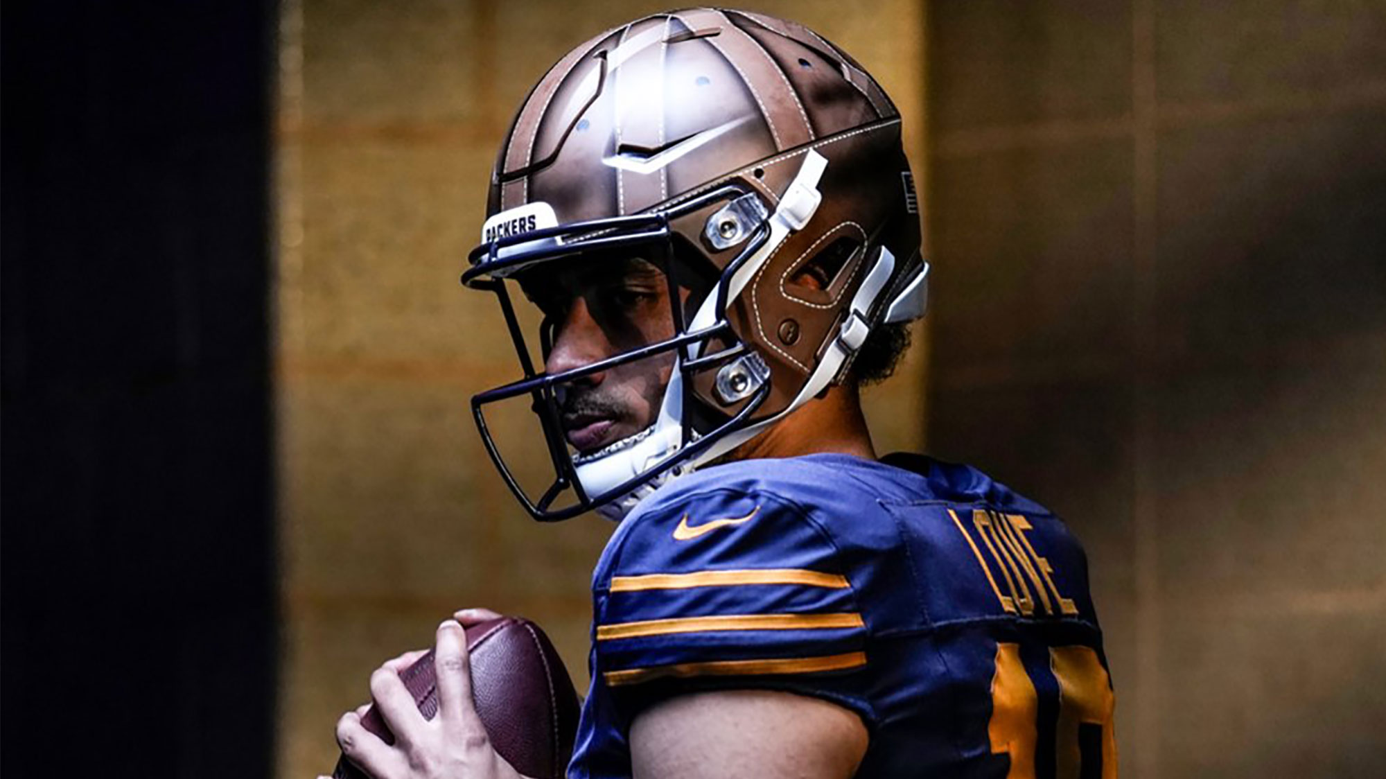 New Green Bay Packers Uniforms Feature Hand-Painted "Leather" Helmets for 1923 Throwback Design