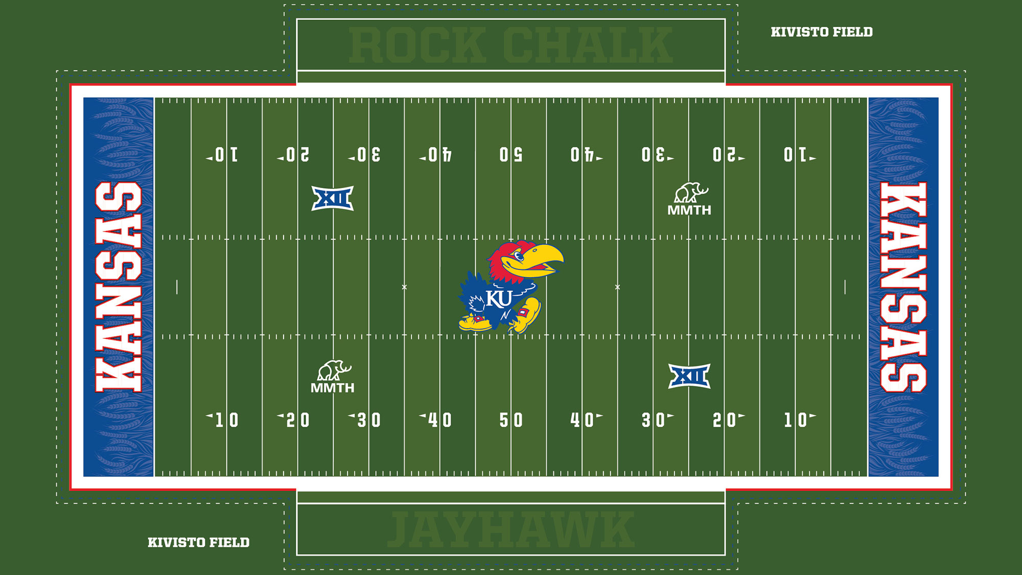Kansas Jayhawks Unveil New Turf Design For Renovated David Booth Kansas Memorial Stadium