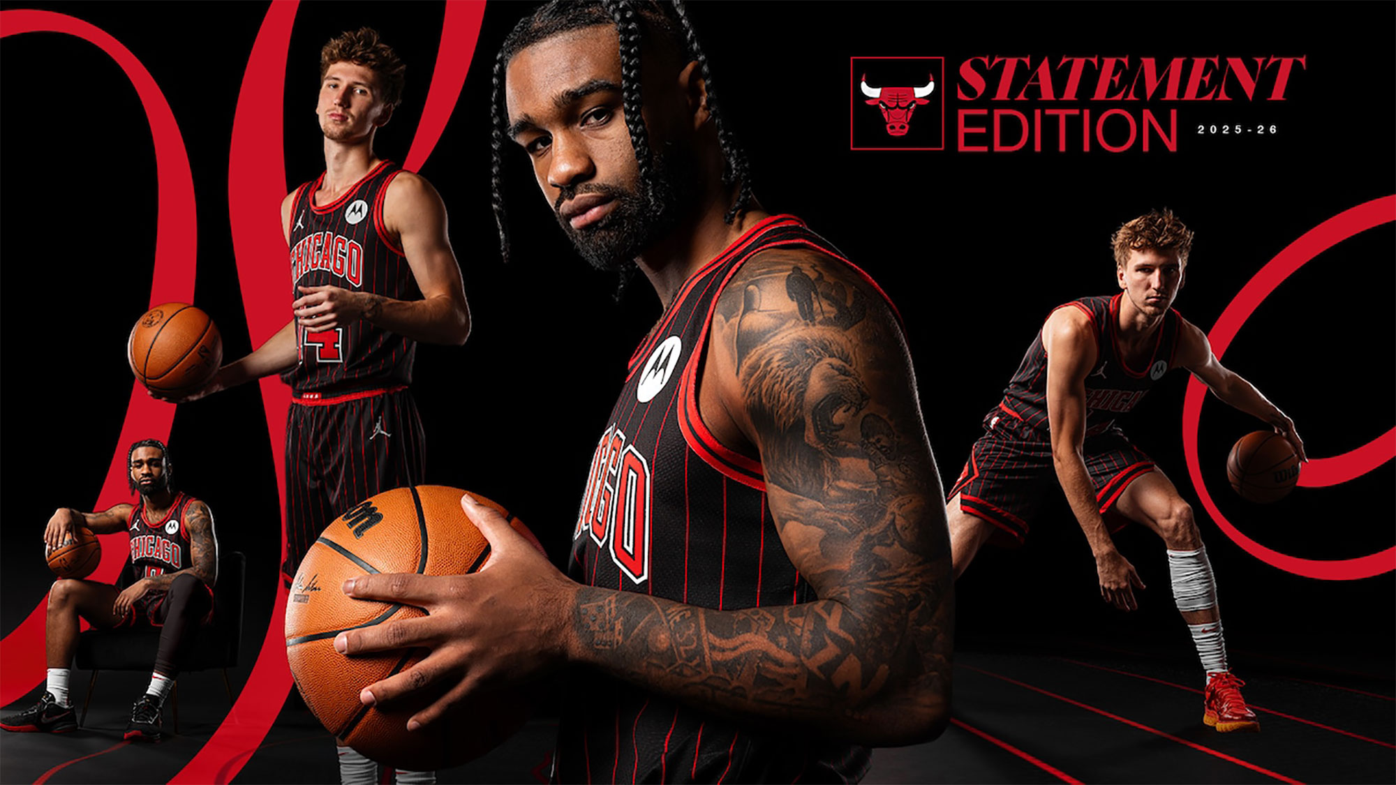 Chicago Bulls Unveil New Red Pinstripe Statement Edition Uniforms For 2025-26