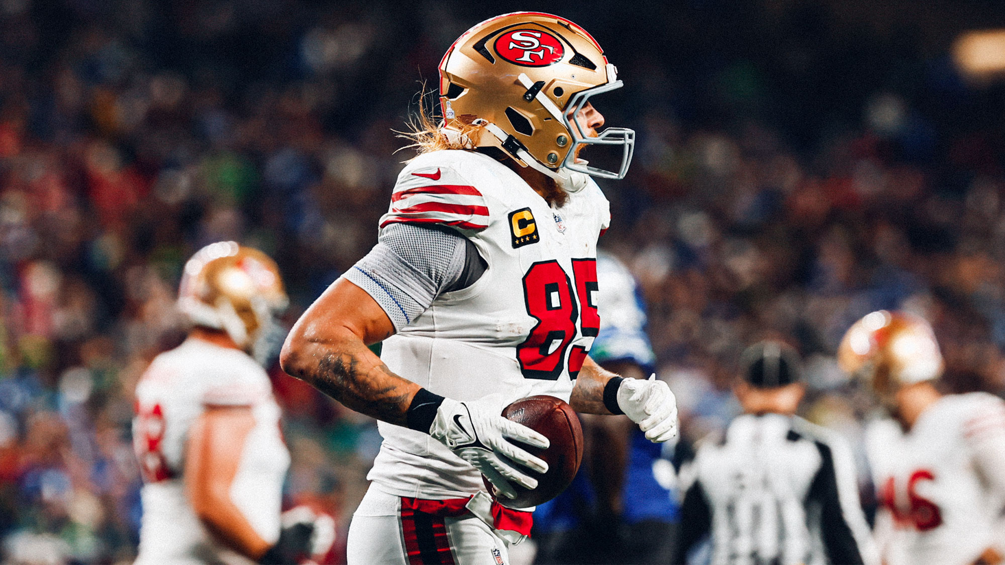 San Francisco 49ers Wearing White Road Version Of 1994 Throwback Uniforms Against Arizona Cardinals