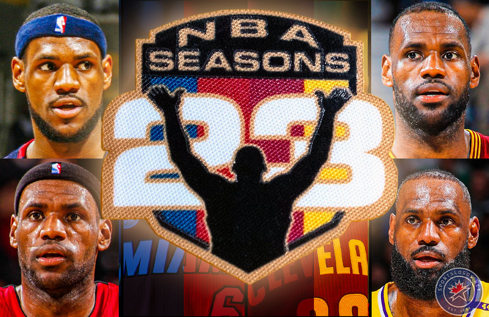 LeBron James Wearing "23" Jersey Patch To Celebrate Record-Setting NBA Season